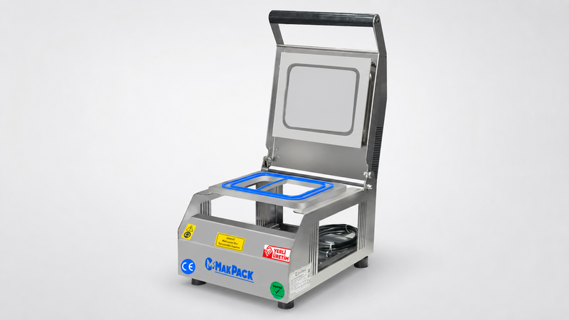 MakPack 2 Bölmeli Tabak Kapatma Makinesi Paslanmaz