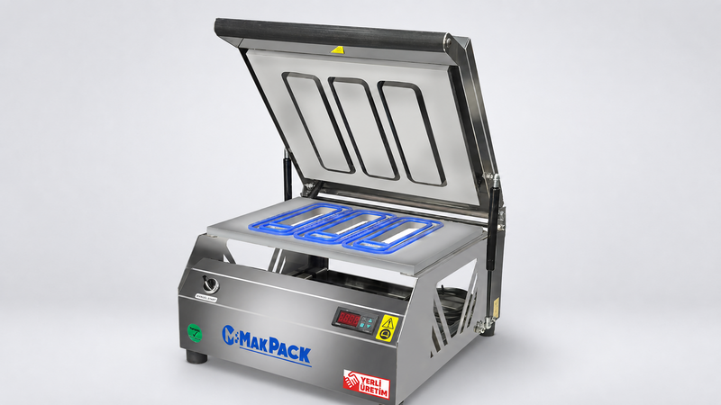 MakPack 3 Bölmeli Çiğköfte Dürüm Paketleme Makinesi Paslanmaz 40 * 215 mm